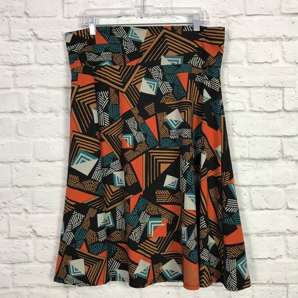 LuLaRoe Dresses & Skirts - NWOT Lularoe 2XL Azure Geometric Fall Midi Skirt
